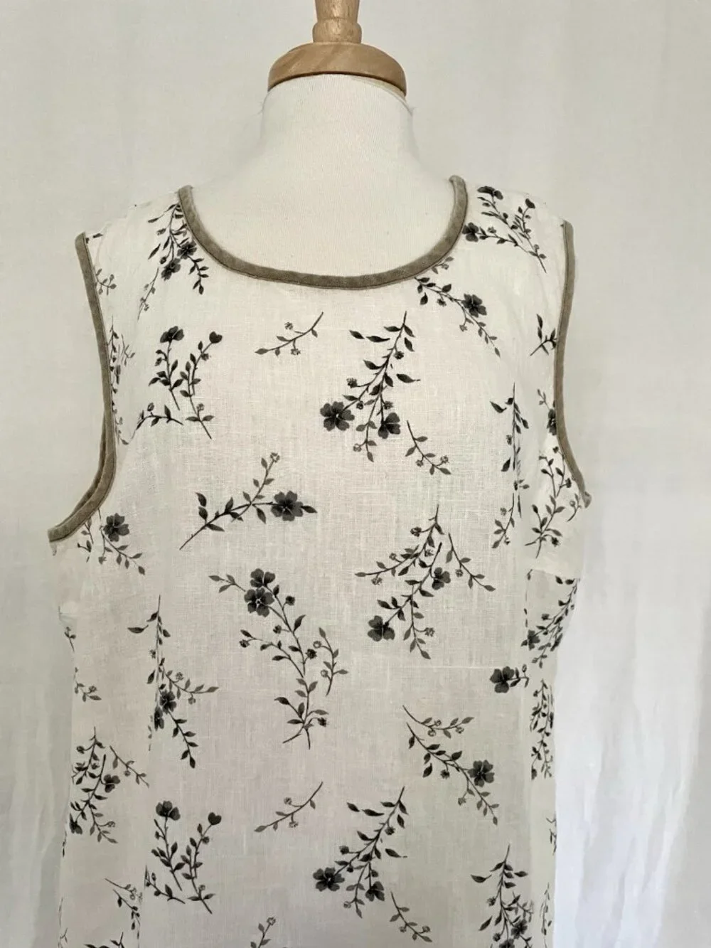 Jessica Howard 100% Linen Floral Sleeveless Maxi Dress Cottagecore Farm size 2X
